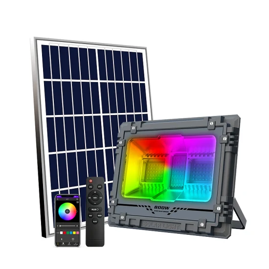 Smart APP contrôle RGB couleur changeante lumière extérieure projecteurs extérieurs crépuscule à l'aube énergie solaire sécurité LED lumière d'inondation solaire